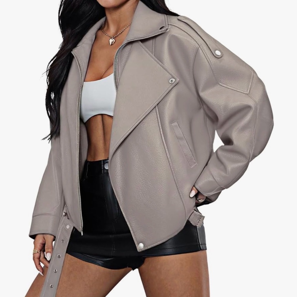 Amazon Women's Brown Leather Jacket